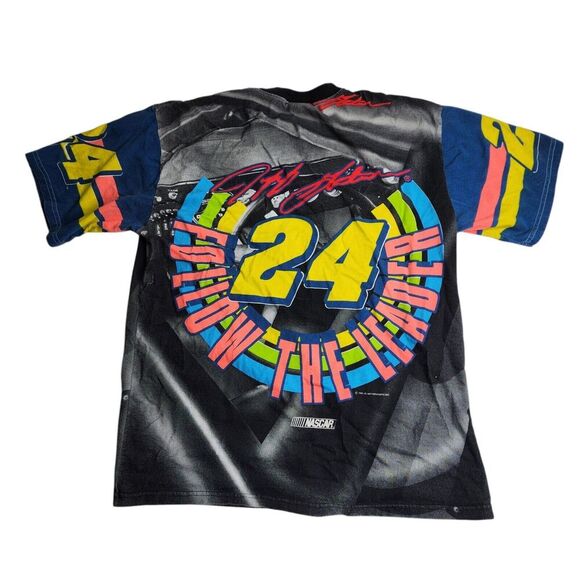 Jeff Gordon Chase Authentics‎ Follow The Leader Shirt AOP Skittles Size Large - Picture 2 of 14